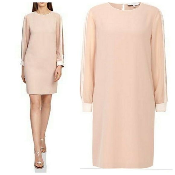 Reiss Amerie Pkeat Stripe Sleeve Dress - Picture 1 of 16